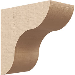 Ekena Millwork - CORUR055X10X10CARRCPR - Timberthane Faux Wood Corbel, Carmel Style, 5 1/2"W x 10"D x 10"H, Primed Tan