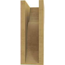 Ekena Millwork - CORUR055X10X14CARRCPR - Timberthane Faux Wood Corbel, Carmel Style, 5 1/2"W x 10"D x 14"H, Primed Tan