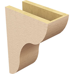 Ekena Millwork - CORUR055X10X14CARRCPR - Timberthane Faux Wood Corbel, Carmel Style, 5 1/2"W x 10"D x 14"H, Primed Tan