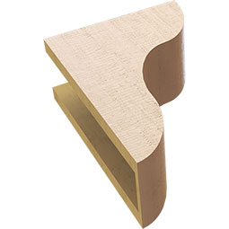 Ekena Millwork - CORUR055X10X14CARRCPR - Timberthane Faux Wood Corbel, Carmel Style, 5 1/2"W x 10"D x 14"H, Primed Tan