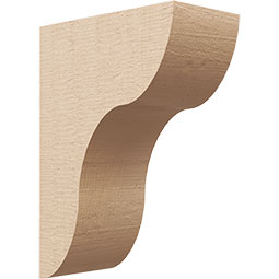 Ekena Millwork - CORUR055X10X14CARRCPR - Timberthane Faux Wood Corbel, Carmel Style, 5 1/2"W x 10"D x 14"H, Primed Tan
