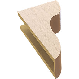 Ekena Millwork - CORUR055X10X18CARRCPR - Timberthane Faux Wood Corbel, Carmel Style, 5 1/2"W x 10"D x 18"H, Primed Tan