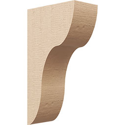 Ekena Millwork - CORUR055X10X18CARRCPR - Timberthane Faux Wood Corbel, Carmel Style, 5 1/2"W x 10"D x 18"H, Primed Tan