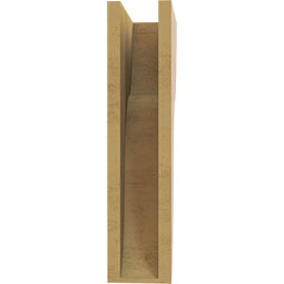 Ekena Millwork - CORUR055X10X22CARRCPR - Timberthane Faux Wood Corbel, Carmel Style, 5 1/2"W x 10"D x 22"H, Primed Tan