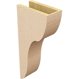 Ekena Millwork - CORUR055X10X22CARRCPR - Timberthane Faux Wood Corbel, Carmel Style, 5 1/2"W x 10"D x 22"H, Primed Tan