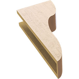 Ekena Millwork - CORUR055X10X22CARRCPR - Timberthane Faux Wood Corbel, Carmel Style, 5 1/2"W x 10"D x 22"H, Primed Tan