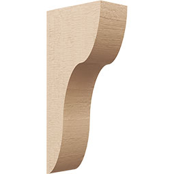 Ekena Millwork - CORUR055X10X22CARRCPR - Timberthane Faux Wood Corbel, Carmel Style, 5 1/2"W x 10"D x 22"H, Primed Tan