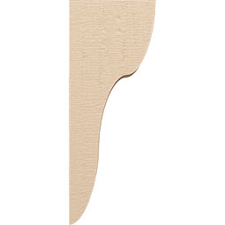 Ekena Millwork - CORUR055X10X26CARRCPR - Timberthane Faux Wood Corbel, Carmel Style, 5 1/2"W x 10"D x 26"H, Primed Tan