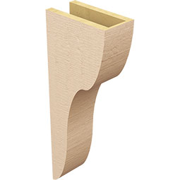 Ekena Millwork - CORUR055X10X26CARRCPR - Timberthane Faux Wood Corbel, Carmel Style, 5 1/2"W x 10"D x 26"H, Primed Tan