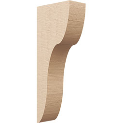 Ekena Millwork - CORUR055X10X26CARRCPR - Timberthane Faux Wood Corbel, Carmel Style, 5 1/2"W x 10"D x 26"H, Primed Tan
