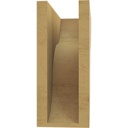 Ekena Millwork - CORUR055X12X12CARRCPR - Timberthane Faux Wood Corbel, Carmel Style, 5 1/2"W x 12"D x 12"H, Primed Tan
