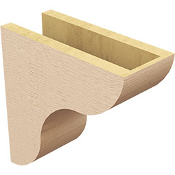 Ekena Millwork - CORUR055X12X12CARRCPR - Timberthane Faux Wood Corbel, Carmel Style, 5 1/2"W x 12"D x 12"H, Primed Tan