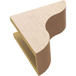 Ekena Millwork - CORUR055X12X12CARRCPR - Timberthane Faux Wood Corbel, Carmel Style, 5 1/2"W x 12"D x 12"H, Primed Tan