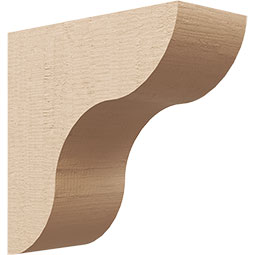 Ekena Millwork - CORUR055X12X12CARRCPR - Timberthane Faux Wood Corbel, Carmel Style, 5 1/2"W x 12"D x 12"H, Primed Tan