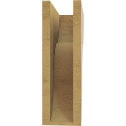 Ekena Millwork - CORUR055X12X16CARRCPR - Timberthane Faux Wood Corbel, Carmel Style, 5 1/2"W x 12"D x 16"H, Primed Tan