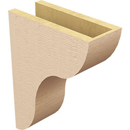 Ekena Millwork - CORUR055X12X16CARRCPR - Timberthane Faux Wood Corbel, Carmel Style, 5 1/2"W x 12"D x 16"H, Primed Tan