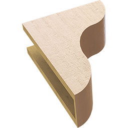 Ekena Millwork - CORUR055X12X16CARRCPR - Timberthane Faux Wood Corbel, Carmel Style, 5 1/2"W x 12"D x 16"H, Primed Tan