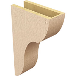 Ekena Millwork - CORUR055X12X20CARRCPR - Timberthane Faux Wood Corbel, Carmel Style, 5 1/2"W x 12"D x 20"H, Primed Tan