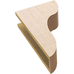 Ekena Millwork - CORUR055X12X20CARRCPR - Timberthane Faux Wood Corbel, Carmel Style, 5 1/2"W x 12"D x 20"H, Primed Tan