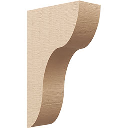 Ekena Millwork - CORUR055X12X20CARRCPR - Timberthane Faux Wood Corbel, Carmel Style, 5 1/2"W x 12"D x 20"H, Primed Tan