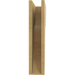 Ekena Millwork - CORUR055X12X24CARRCPR - Timberthane Faux Wood Corbel, Carmel Style, 5 1/2"W x 12"D x 24"H, Primed Tan