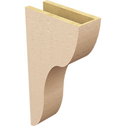 Ekena Millwork - CORUR055X12X24CARRCPR - Timberthane Faux Wood Corbel, Carmel Style, 5 1/2"W x 12"D x 24"H, Primed Tan