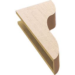 Ekena Millwork - CORUR055X12X24CARRCPR - Timberthane Faux Wood Corbel, Carmel Style, 5 1/2"W x 12"D x 24"H, Primed Tan