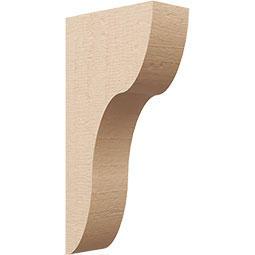 Ekena Millwork - CORUR055X12X24CARRCPR - Timberthane Faux Wood Corbel, Carmel Style, 5 1/2"W x 12"D x 24"H, Primed Tan