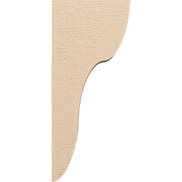 Ekena Millwork - CORUR055X12X28CARRCPR - Timberthane Faux Wood Corbel, Carmel Style, 5 1/2"W x 12"D x 28"H, Primed Tan