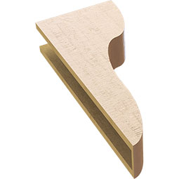 Ekena Millwork - CORUR055X12X28CARRCPR - Timberthane Faux Wood Corbel, Carmel Style, 5 1/2"W x 12"D x 28"H, Primed Tan