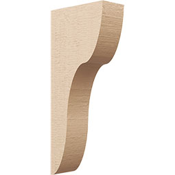 Ekena Millwork - CORUR055X12X28CARRCPR - Timberthane Faux Wood Corbel, Carmel Style, 5 1/2"W x 12"D x 28"H, Primed Tan