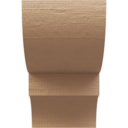 Ekena Millwork - CORUR035X06X06RIDRCPR - Timberthane Faux Wood Corbel, Ridgewood Style, 3 1/2"W x 6"D x 6"H, Primed Tan