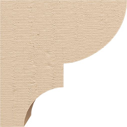 Ekena Millwork - CORUR035X06X06RIDRCPR - Timberthane Faux Wood Corbel, Ridgewood Style, 3 1/2"W x 6"D x 6"H, Primed Tan