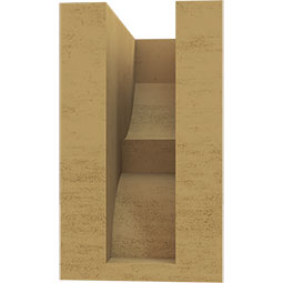 Ekena Millwork - CORUR035X06X06RIDRCPR - Timberthane Faux Wood Corbel, Ridgewood Style, 3 1/2"W x 6"D x 6"H, Primed Tan