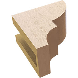 Ekena Millwork - CORUR035X06X06RIDRCPR - Timberthane Faux Wood Corbel, Ridgewood Style, 3 1/2"W x 6"D x 6"H, Primed Tan