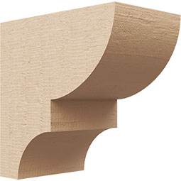 Ekena Millwork - CORUR035X06X06RIDRCPR - Timberthane Faux Wood Corbel, Ridgewood Style, 3 1/2"W x 6"D x 6"H, Primed Tan