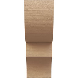 Ekena Millwork - CORUR035X06X10RIDRCPR - Timberthane Faux Wood Corbel, Ridgewood Style, 3 1/2"W x 6"D x 10"H, Primed Tan