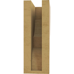 Ekena Millwork - CORUR035X06X10RIDRCPR - Timberthane Faux Wood Corbel, Ridgewood Style, 3 1/2"W x 6"D x 10"H, Primed Tan