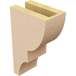 Ekena Millwork - CORUR035X06X10RIDRCPR - Timberthane Faux Wood Corbel, Ridgewood Style, 3 1/2"W x 6"D x 10"H, Primed Tan