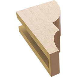 Ekena Millwork - CORUR035X06X10RIDRCPR - Timberthane Faux Wood Corbel, Ridgewood Style, 3 1/2"W x 6"D x 10"H, Primed Tan