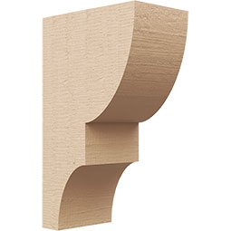 Ekena Millwork - CORUR035X06X10RIDRCPR - Timberthane Faux Wood Corbel, Ridgewood Style, 3 1/2"W x 6"D x 10"H, Primed Tan