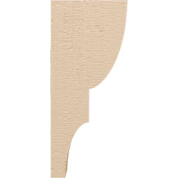 Ekena Millwork - CORUR035X06X14RIDRCPR - Timberthane Faux Wood Corbel, Ridgewood Style, 3 1/2"W x 6"D x 14"H, Primed Tan