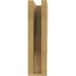 Ekena Millwork - CORUR035X06X14RIDRCPR - Timberthane Faux Wood Corbel, Ridgewood Style, 3 1/2"W x 6"D x 14"H, Primed Tan
