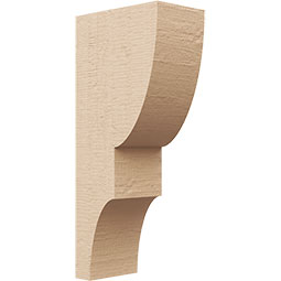 Ekena Millwork - CORUR035X06X14RIDRCPR - Timberthane Faux Wood Corbel, Ridgewood Style, 3 1/2"W x 6"D x 14"H, Primed Tan