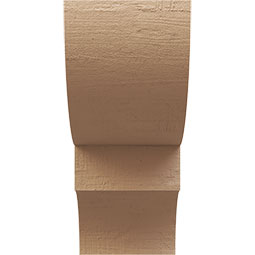 Ekena Millwork - CORUR035X08X08RIDRCPR - Timberthane Faux Wood Corbel, Ridgewood Style, 3 1/2"W x 8"D x 8"H, Primed Tan
