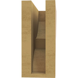 Ekena Millwork - CORUR035X08X08RIDRCPR - Timberthane Faux Wood Corbel, Ridgewood Style, 3 1/2"W x 8"D x 8"H, Primed Tan