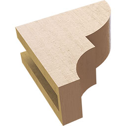 Ekena Millwork - CORUR035X08X08RIDRCPR - Timberthane Faux Wood Corbel, Ridgewood Style, 3 1/2"W x 8"D x 8"H, Primed Tan
