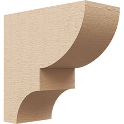 Ekena Millwork - CORUR035X08X08RIDRCPR - Timberthane Faux Wood Corbel, Ridgewood Style, 3 1/2"W x 8"D x 8"H, Primed Tan