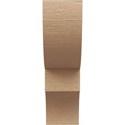 Ekena Millwork - CORUR035X08X12RIDRCPR - Timberthane Faux Wood Corbel, Ridgewood Style, 3 1/2"W x 8"D x 12"H, Primed Tan