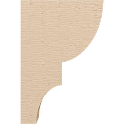 Ekena Millwork - CORUR035X08X12RIDRCPR - Timberthane Faux Wood Corbel, Ridgewood Style, 3 1/2"W x 8"D x 12"H, Primed Tan